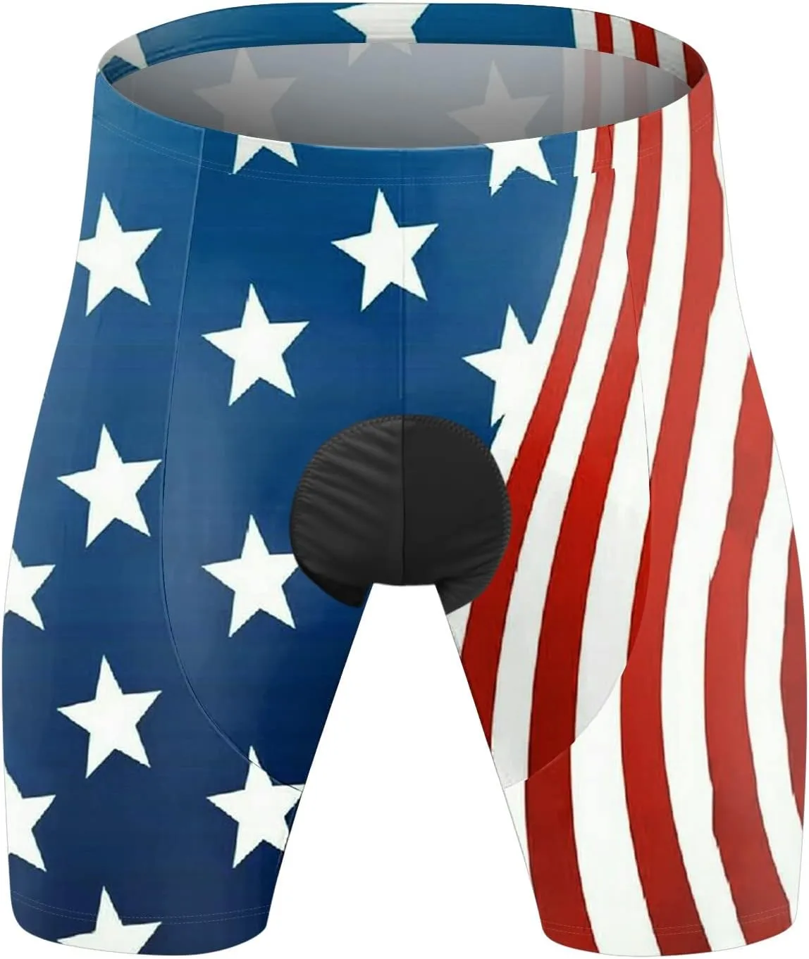 3D USA Flag Print Patriotic Cycling Shorts for Men Lightweight Quick Dry Bike Shorts Big and Tall Summer Biker Tights