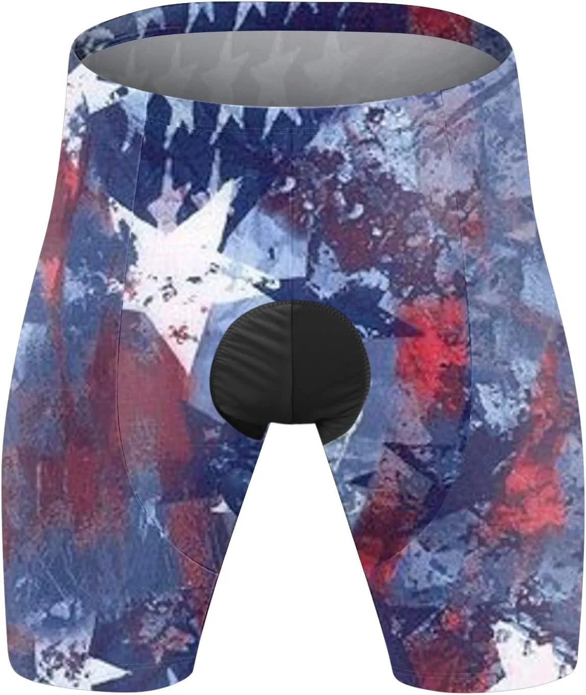 3D USA Flag Print Patriotic Cycling Shorts for Men Lightweight Quick Dry Bike Shorts Big and Tall Summer Biker Tights