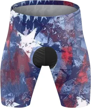 3D USA Flag Print Patriotic Cycling Shorts for Men Lightweight Quick Dry Bike Shorts Big and Tall Summer Biker Tights
