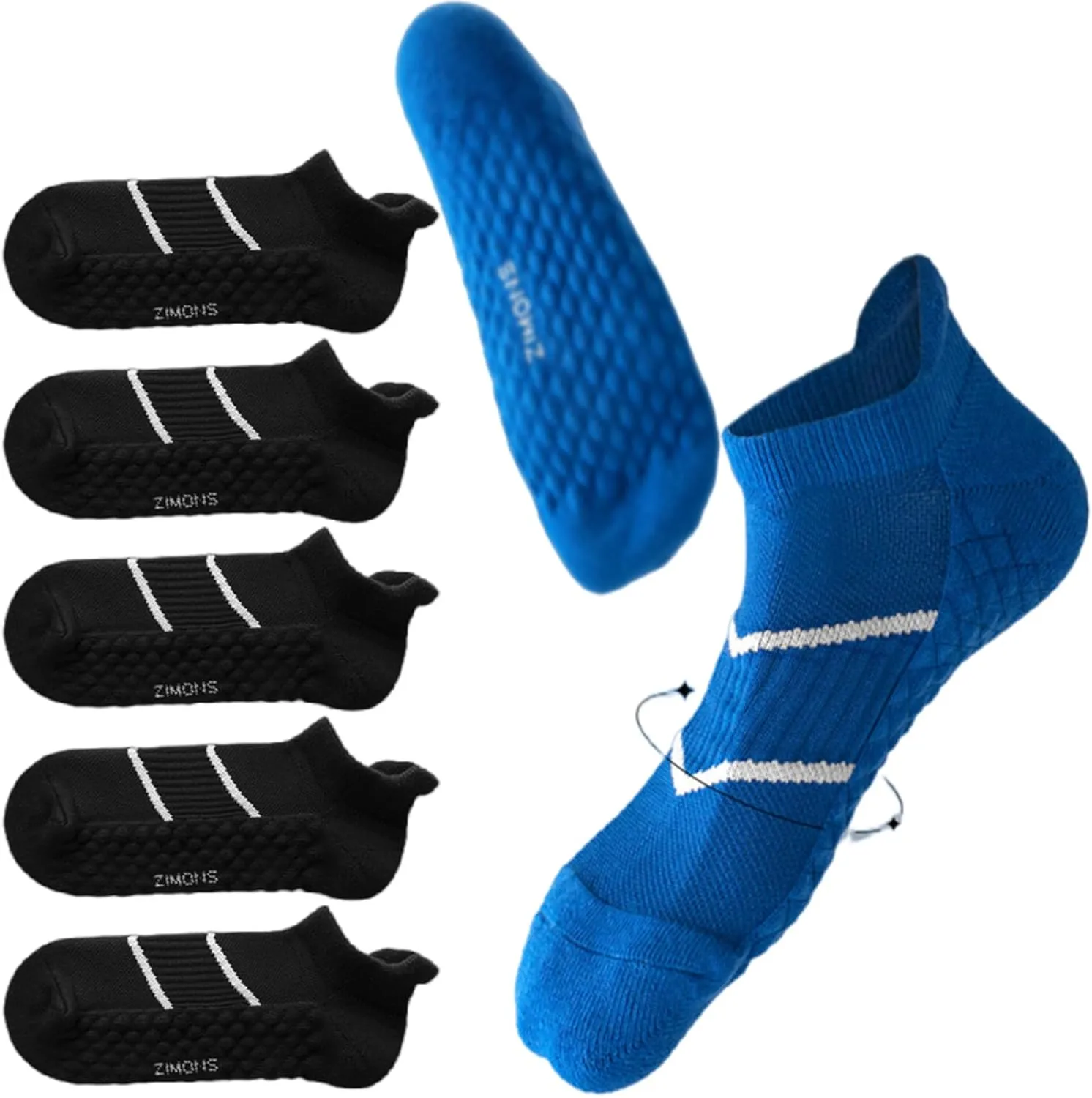 5 Pack Unisex Athletic Running Ankle Socks Cushioned Breathable Moisture Wicking Arch Support