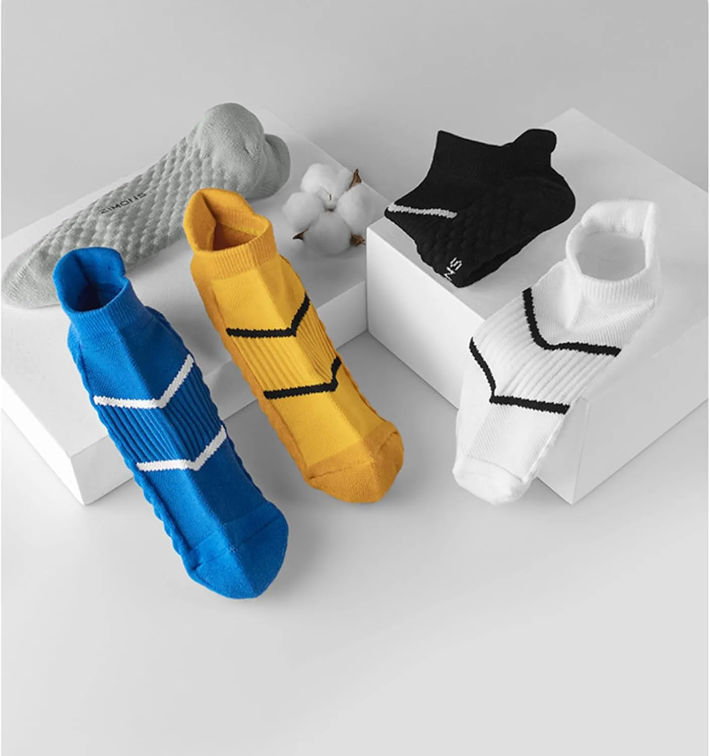 5 Pack Unisex Athletic Running Ankle Socks Cushioned Breathable Moisture Wicking Arch Support