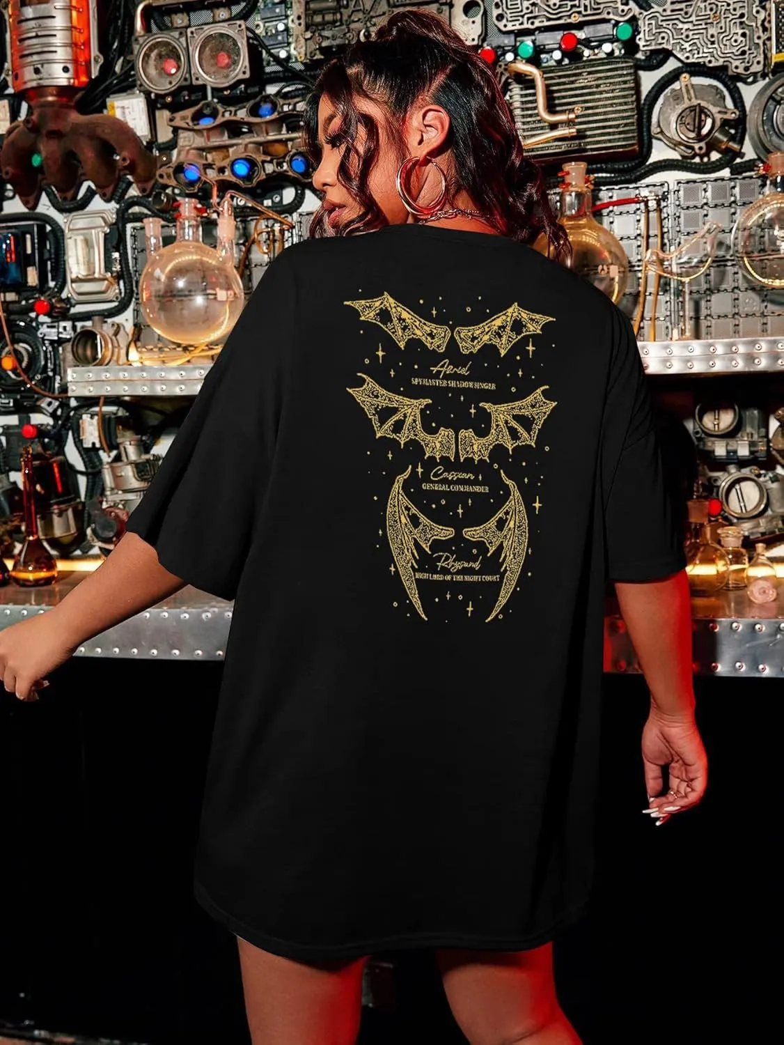 Acotar Velaris Shirts Women Oversized Vintage Book Tshirt The Night Court T-Shirt Bat Boys Graphic Tee Tops