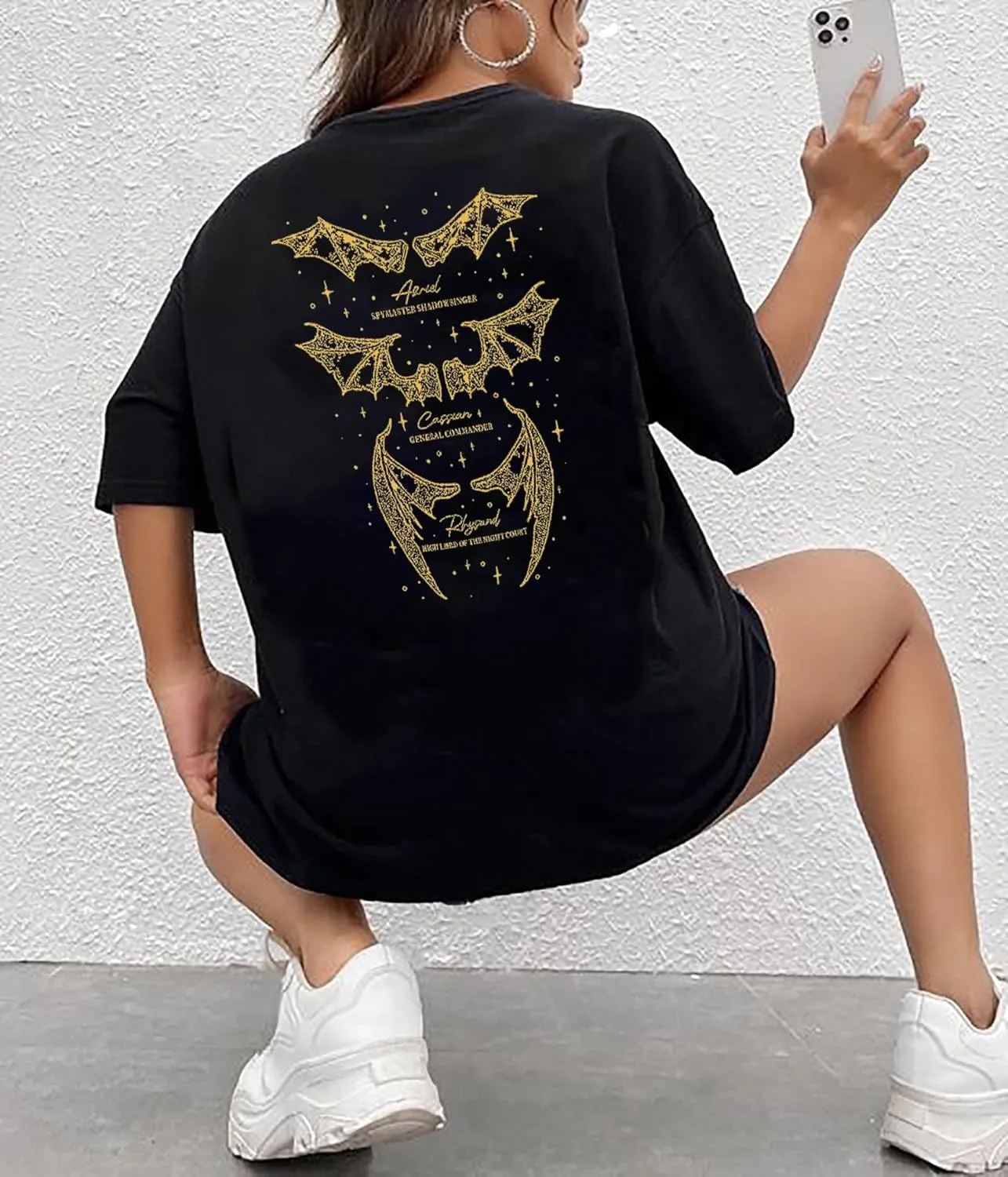 Acotar Velaris Shirts Women Oversized Vintage Book Tshirt The Night Court T-Shirt Bat Boys Graphic Tee Tops