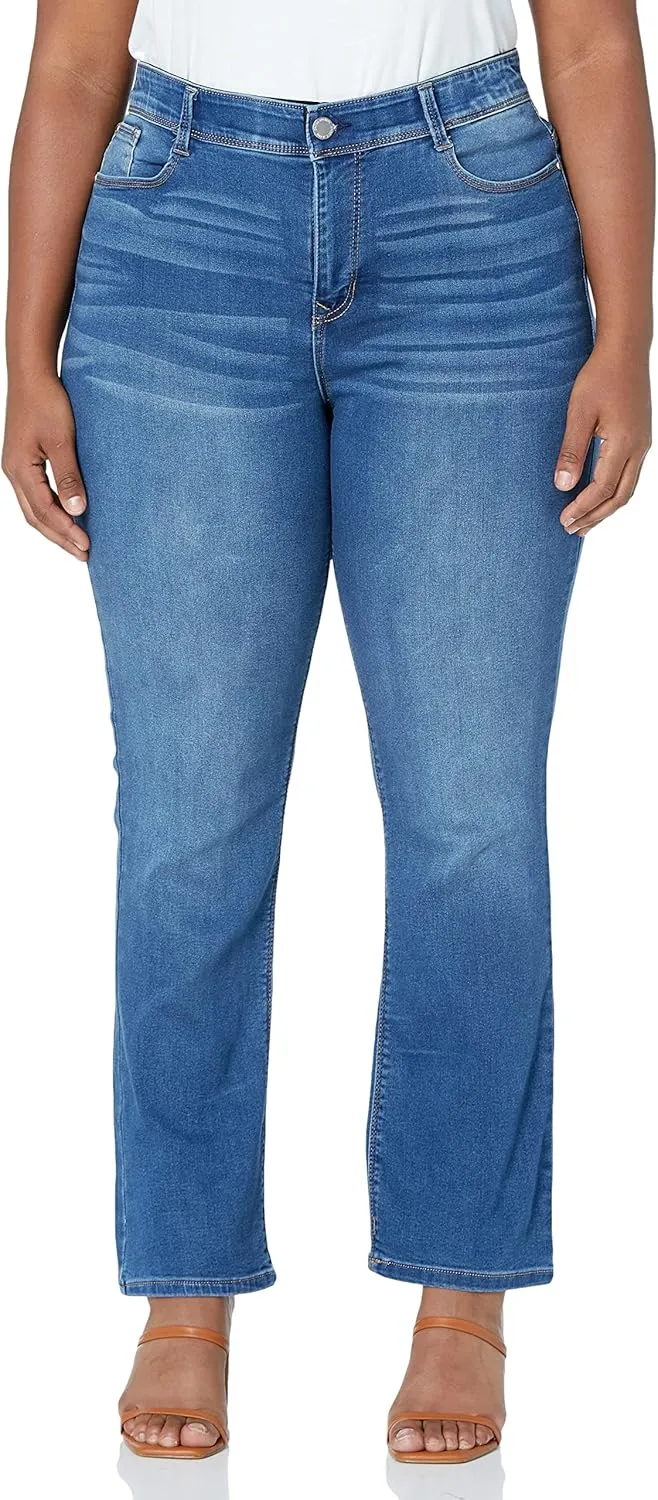 Angels Forever Young 360 Sculpt Bootcut Jeans for Women Figure Enhancing Stretch Denim, Yale, 12