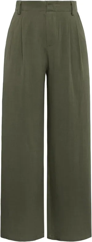 ANRILITA Linen Pants for Women High Waist Casual Flowy Pant Summer Wide Leg Trousers with Pocket