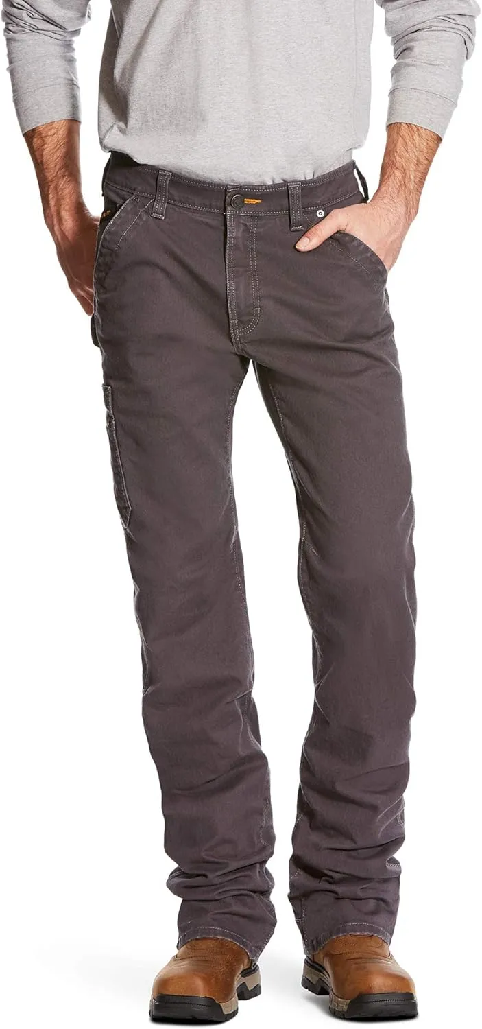 ARIAT Men's Rebar M4 Relaxed Durastretch Washed Twill Dungaree Boot Cut Pant