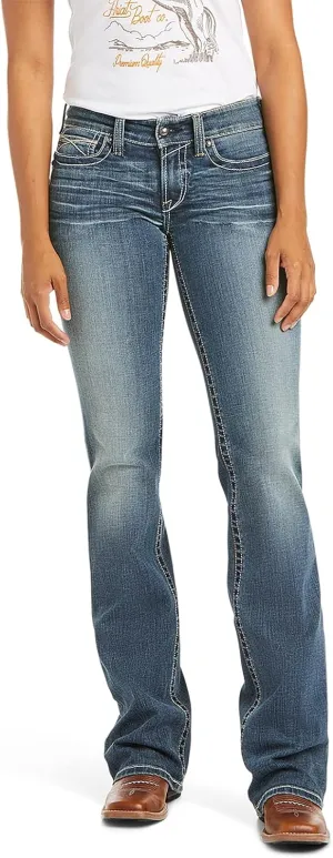 Ariat Women's R.e.a.l. Mid Rise Stretch Ivy Stackable Straight Leg Jean