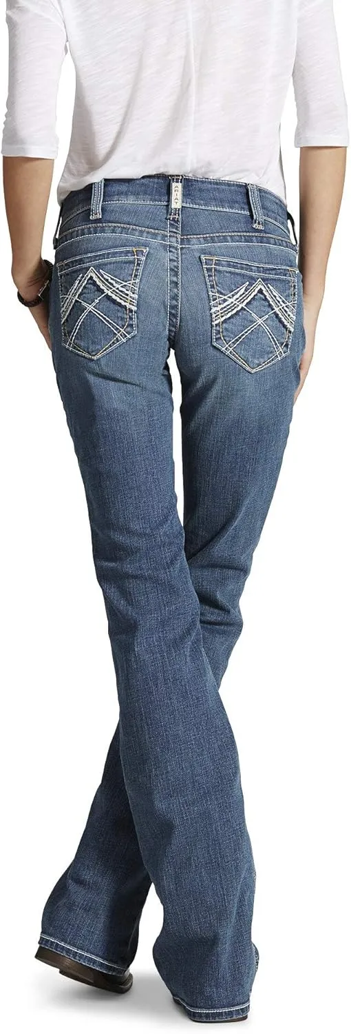 Ariat Women's R.e.a.l. Mid Rise Stretch Ivy Stackable Straight Leg Jean