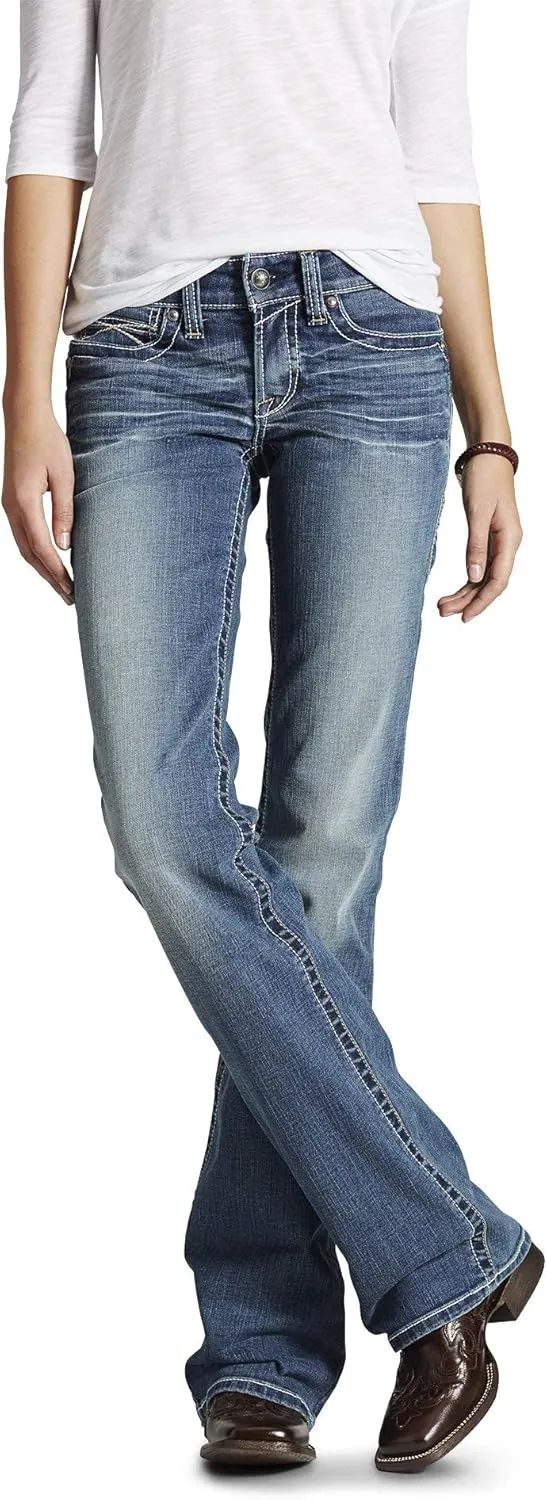Ariat Women's R.e.a.l. Mid Rise Stretch Ivy Stackable Straight Leg Jean