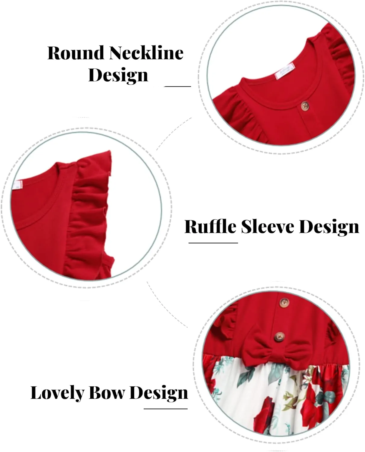 Arshiner Girls Summer Dress Ruffle Trim Button Front Bowknot Casual Swing Sundress with Pockets for 3-11 Years