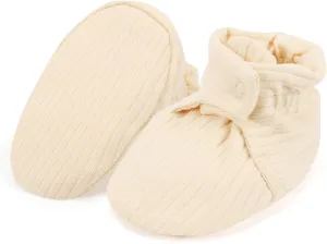Baby Booties Newborn Infant Shoes Organic Cotton Adjustable Soft Cozy Warm Boots for Boy Girl