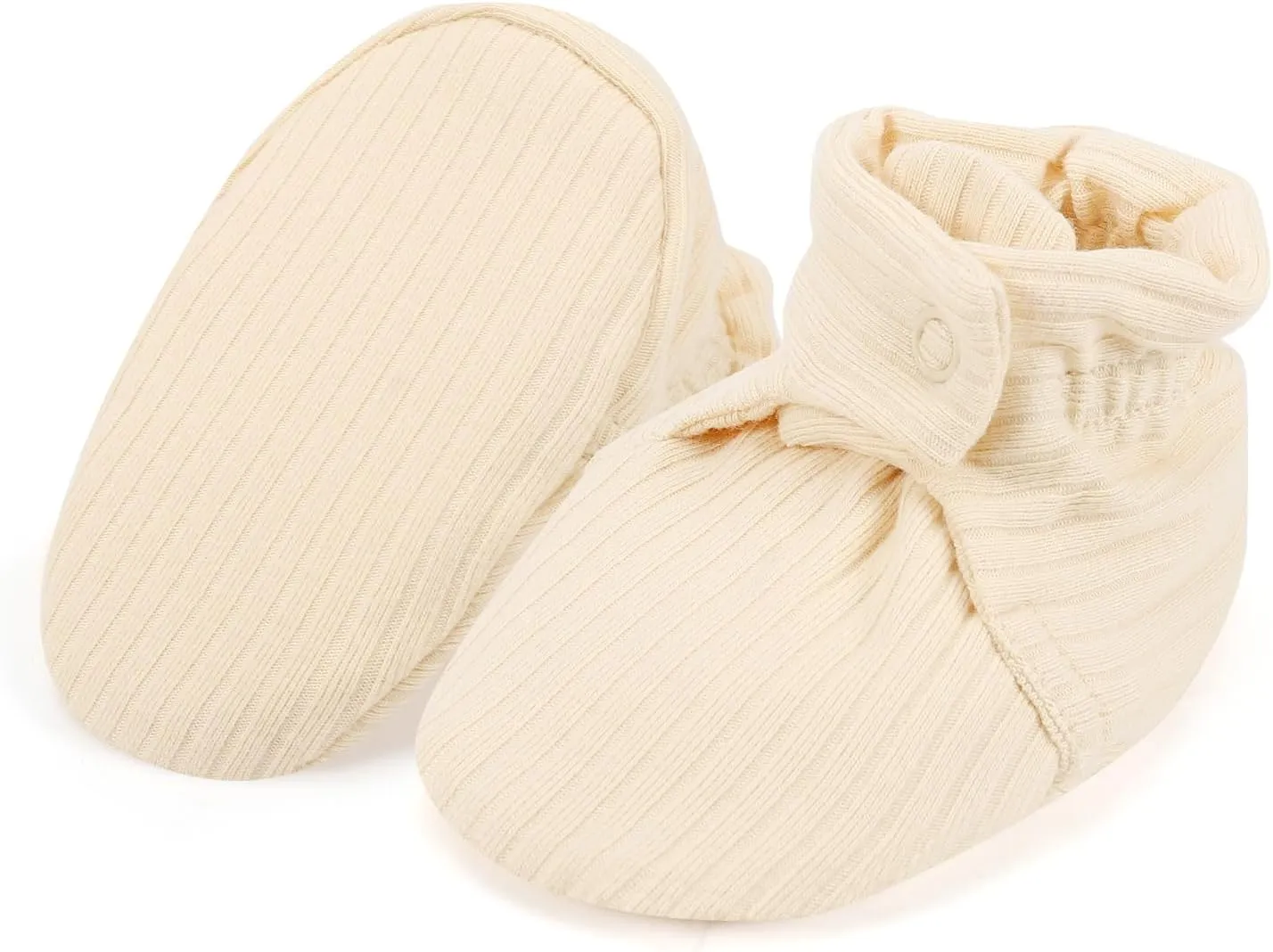 Baby Booties Newborn Infant Shoes Organic Cotton Adjustable Soft Cozy Warm Boots for Boy Girl