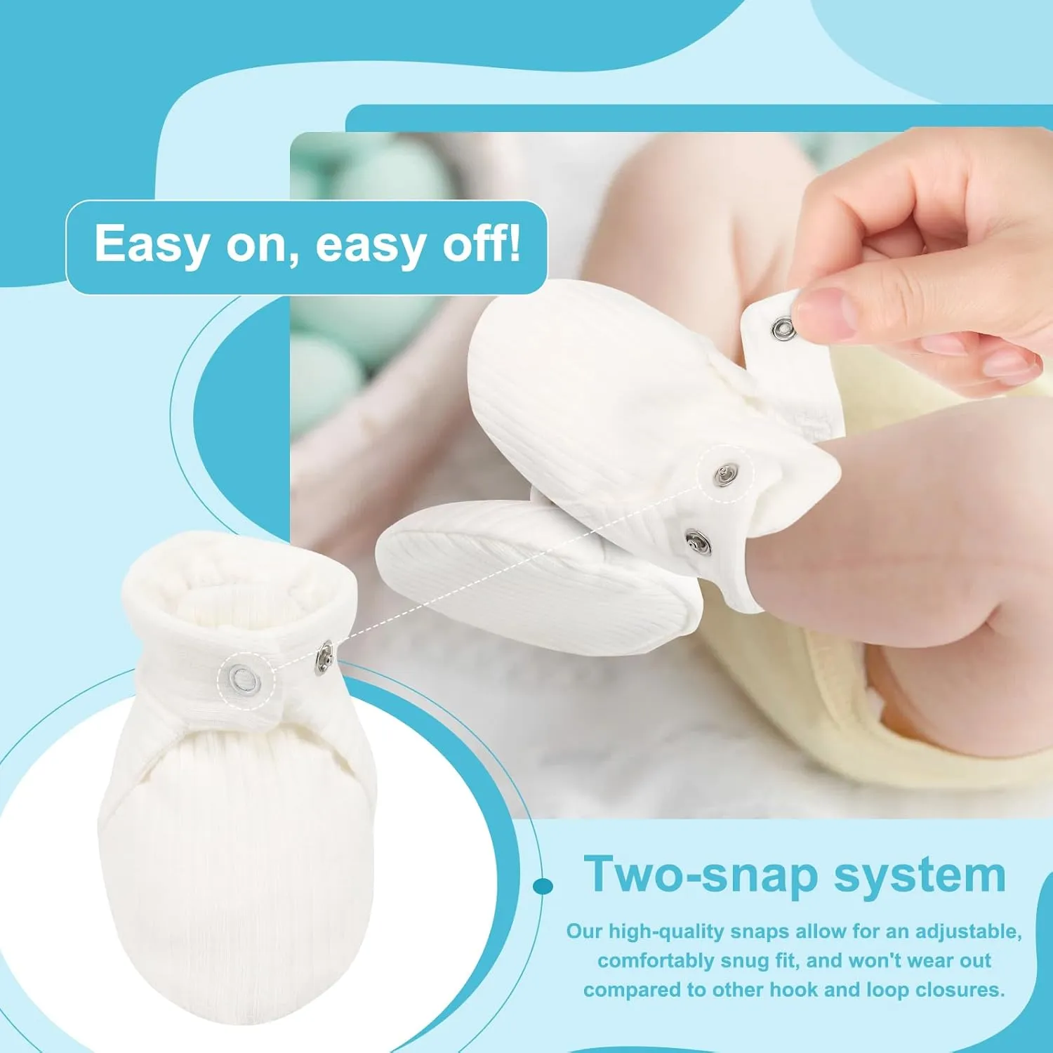 Baby Booties Newborn Infant Shoes Organic Cotton Adjustable Soft Cozy Warm Boots for Boy Girl