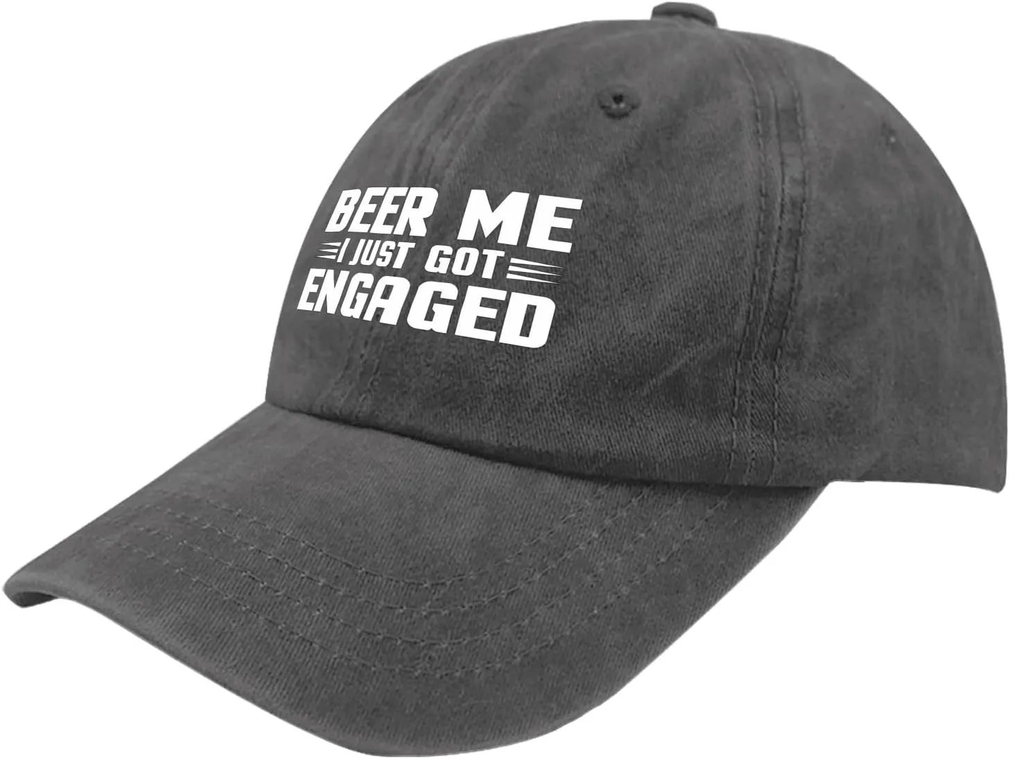 Beer me i just got Engaged Hat Vintage Cotton Washed Baseball Caps Adjustable Dad Hat Crazy Funny
