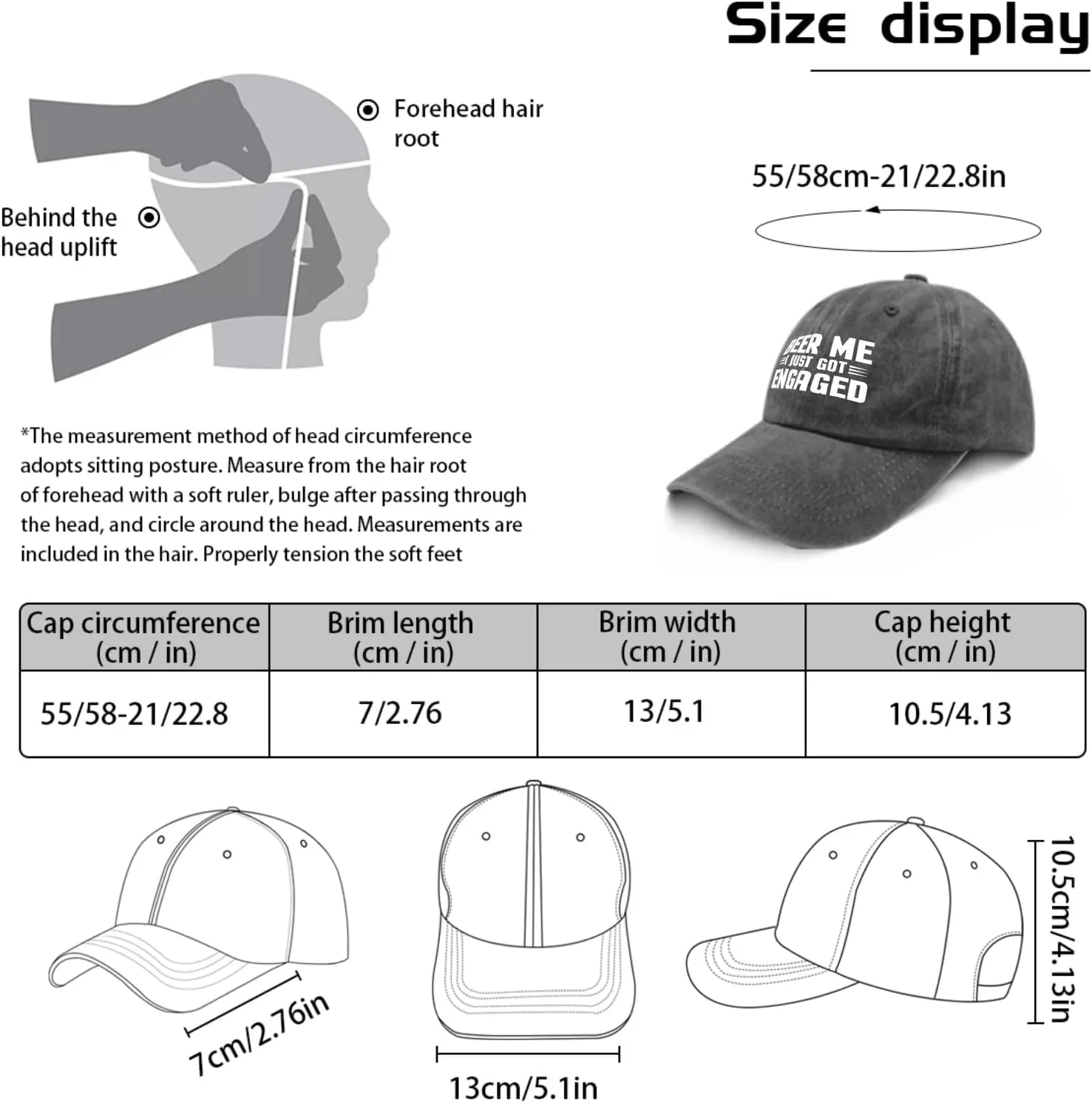 Beer me i just got Engaged Hat Vintage Cotton Washed Baseball Caps Adjustable Dad Hat Crazy Funny