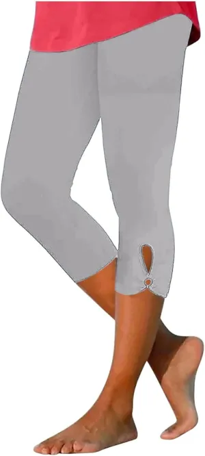 BOXIACEY Capri Leggings for Women 2025 High Waisted Yoga Capris Stretch Knee Length Leggings Cutout Workout Leggings