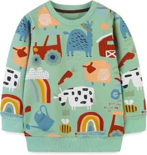 Boys Sweatshirts Cute Elephant Shirts Clothes Kids Pullover Hoodie Toddler Long Sleeve Cotton Sweatshirt Sweater