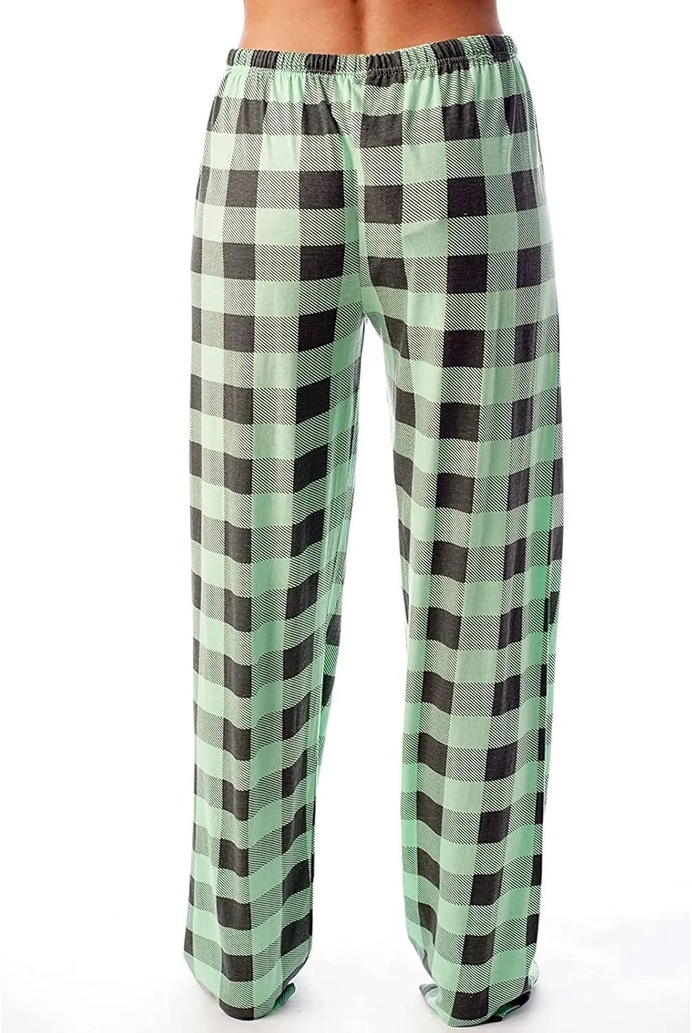 Buffalo Plaid Pajama Pants Women Drawstring Loose Comfy Wide Leg Lounge Pants Lightweight Soft Cozy Sleep Pants