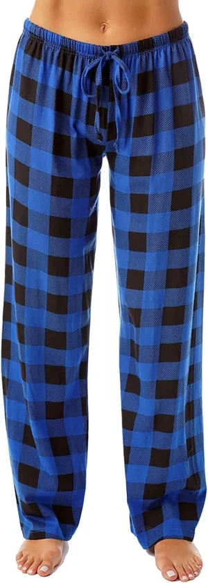 Buffalo Plaid Pajama Pants Women Drawstring Loose Comfy Wide Leg Lounge Pants Lightweight Soft Cozy Sleep Pants