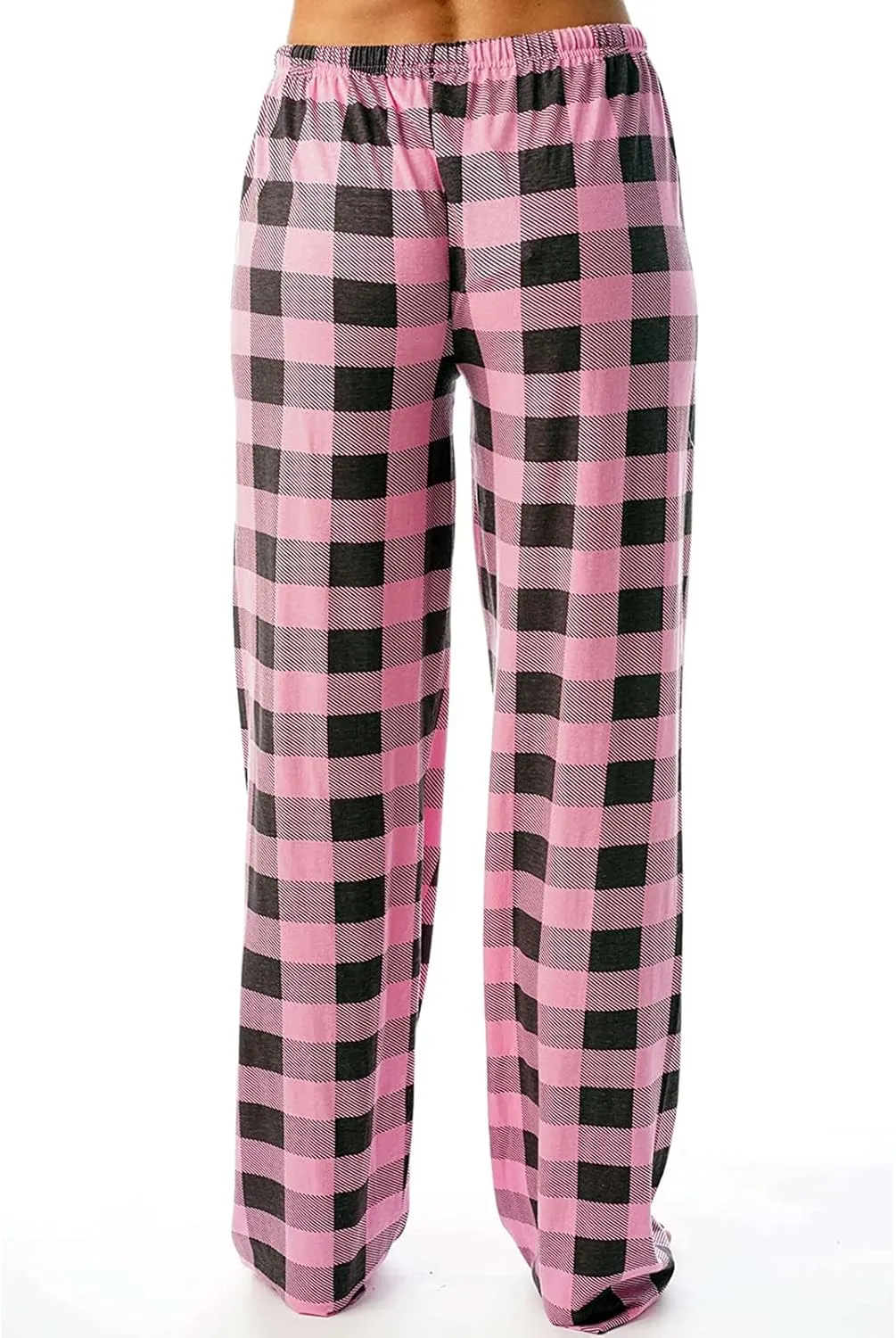 Buffalo Plaid Pajama Pants Women Drawstring Loose Comfy Wide Leg Lounge Pants Lightweight Soft Cozy Sleep Pants