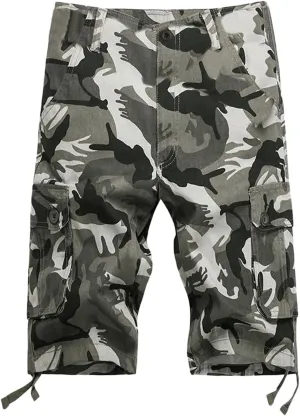 Cargo Shorts for Men Cotton Relaxed Fit Camouflage Camo Cargo Shorts Lightweight Outdoor Tactical Shorts