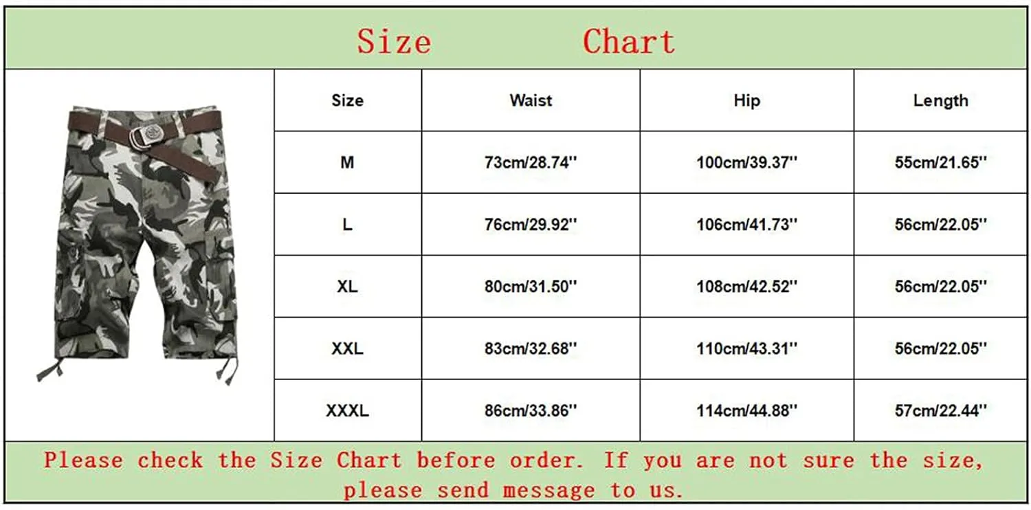 Cargo Shorts for Men Cotton Relaxed Fit Camouflage Camo Cargo Shorts Lightweight Outdoor Tactical Shorts