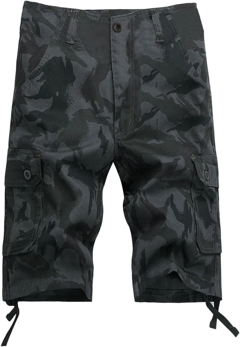 Cargo Shorts for Men Cotton Relaxed Fit Camouflage Camo Cargo Shorts Lightweight Outdoor Tactical Shorts