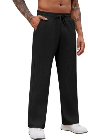 COOFANDY Men's Casual Sweatpants Open Bottom Lounge Pants Drawstring Sweat Pants Joggers with Pockets