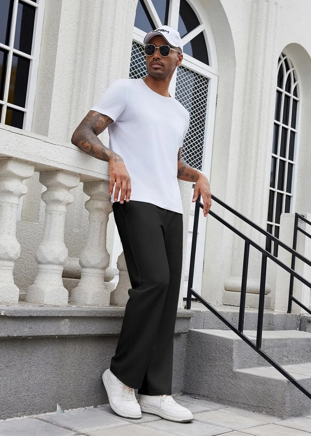 COOFANDY Men's Casual Sweatpants Open Bottom Lounge Pants Drawstring Sweat Pants Joggers with Pockets