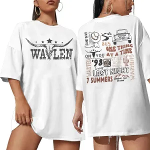 Cow Skull Women Oversized Shirts Country Music Tshirt Western T Shirt Vintage Music Lover Gift Rodeo Cowboy Graphic Tee