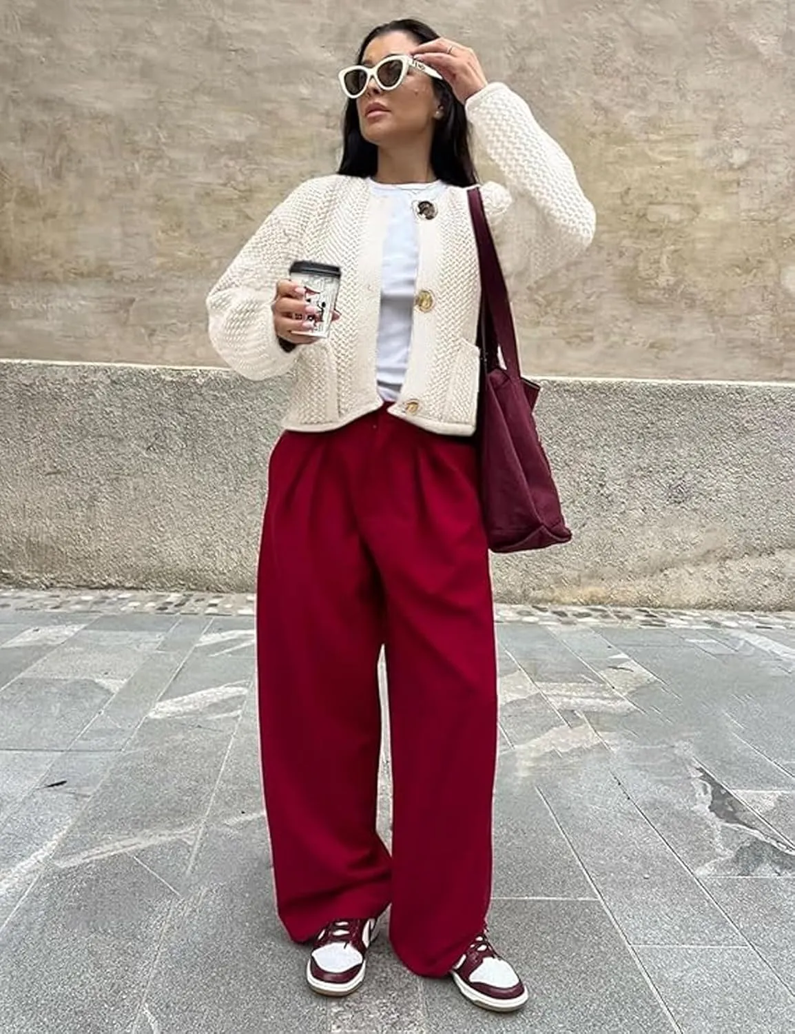 Cropped Cardigan Sweaters for Women Gold Button Down Cardigans Chunky Knit Jacket Open Front Outwear Coats