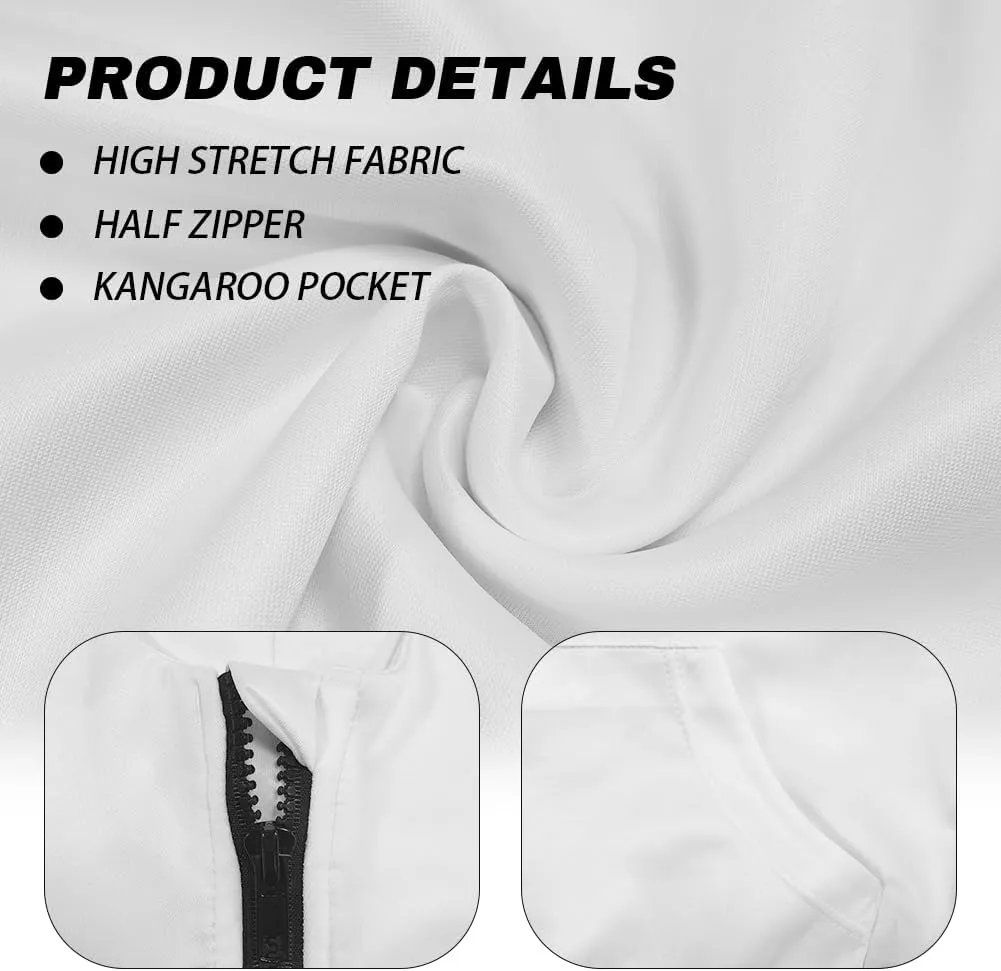 Custom Hoodies Crop Tops for Women Half Zip Sweatshirt for Fall Winter Loose Lightweight Office Pullover with Pocket