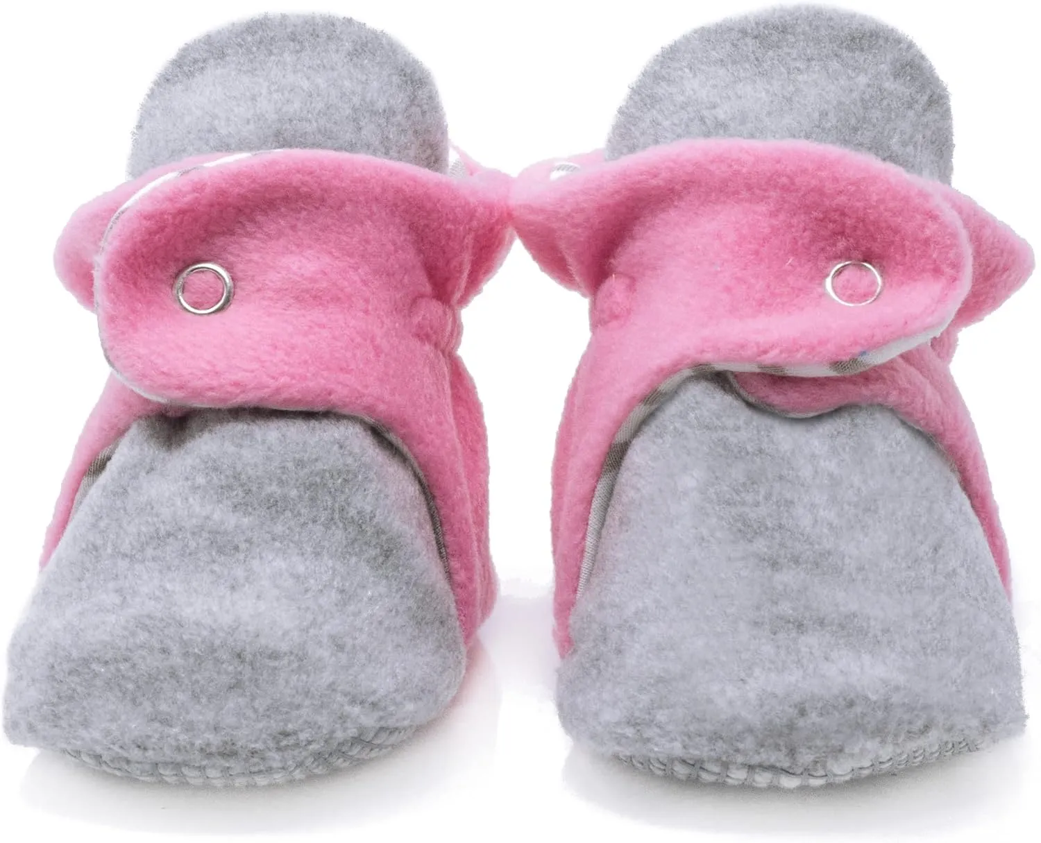 Ella Bonna Fleece Baby Booties, Three Snap Baby Slippers, Unisex Baby Gifts, Non-Slip Newborn Booties for Boys and Girls, Infant Baby Shower Shoes Months