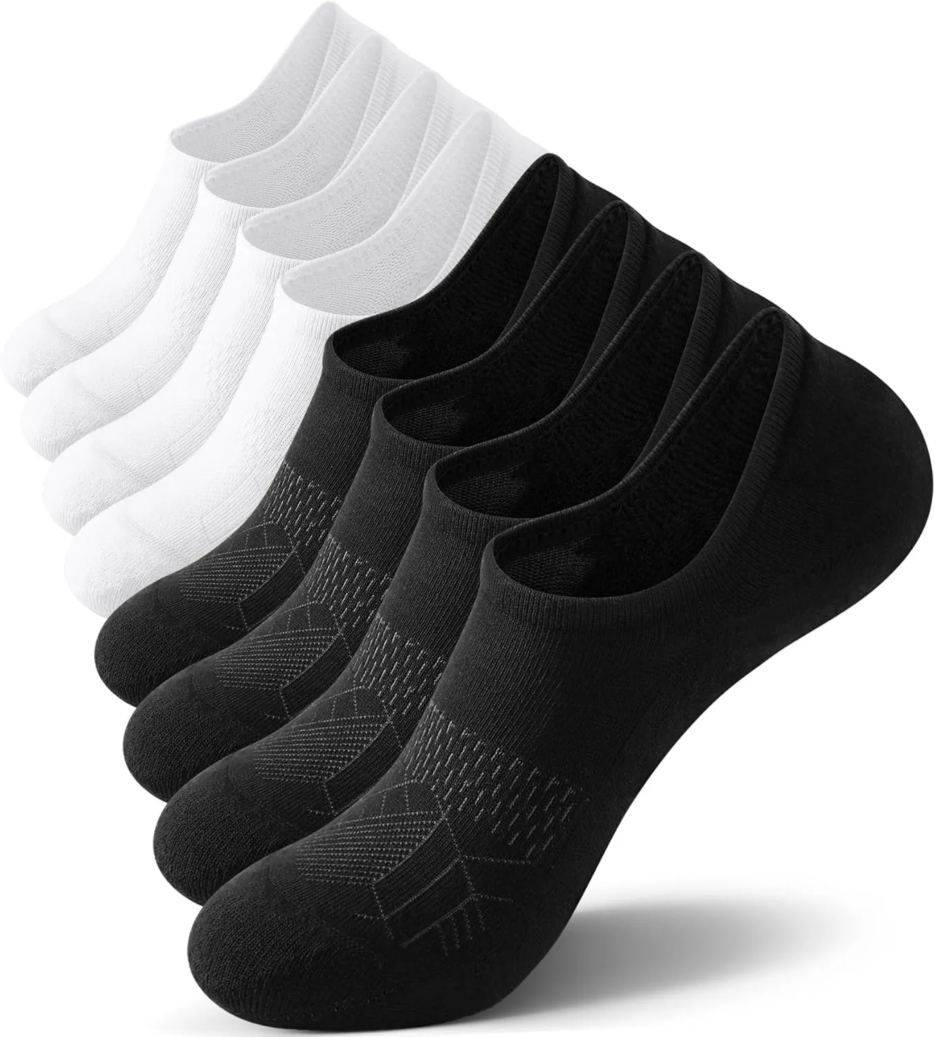 FITRELL No Show Socks Womens Cotton Cushioned Athletic Ankle Low Cut Invisible Non Slip Socks 5-8 Pairs