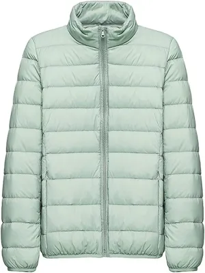 Fjnbbiot Women's Hiking Down Jacket Ultra Light Portable Duck Down Thermal Winter Coats Outdoor Camping Waterproof Puffer Jacket Orange XL