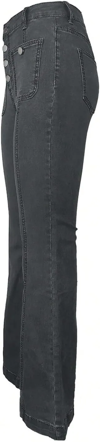 Flare Jeans for Women High Waisted Skinny Stretch Denim Pants Full Length Button Down Sexy Jeans with Pockets