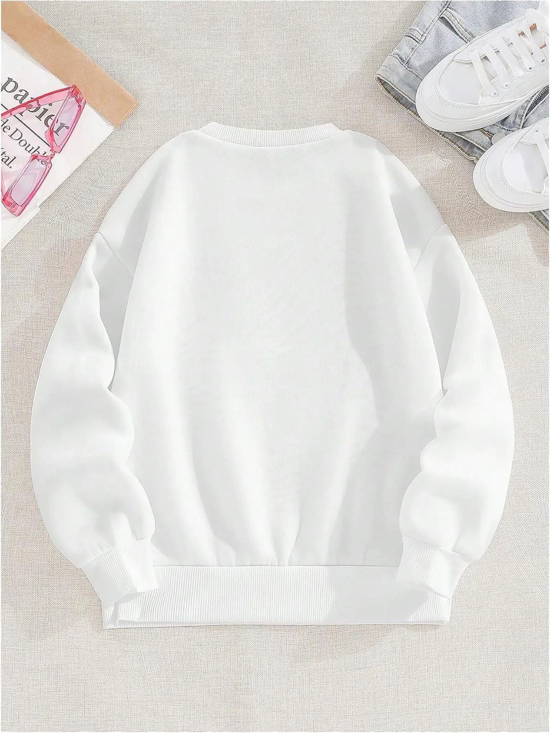 Floerns Girl's Star Graphic Crew Neck Sweatshirts Long Sleeve Y2k Pullover Tops