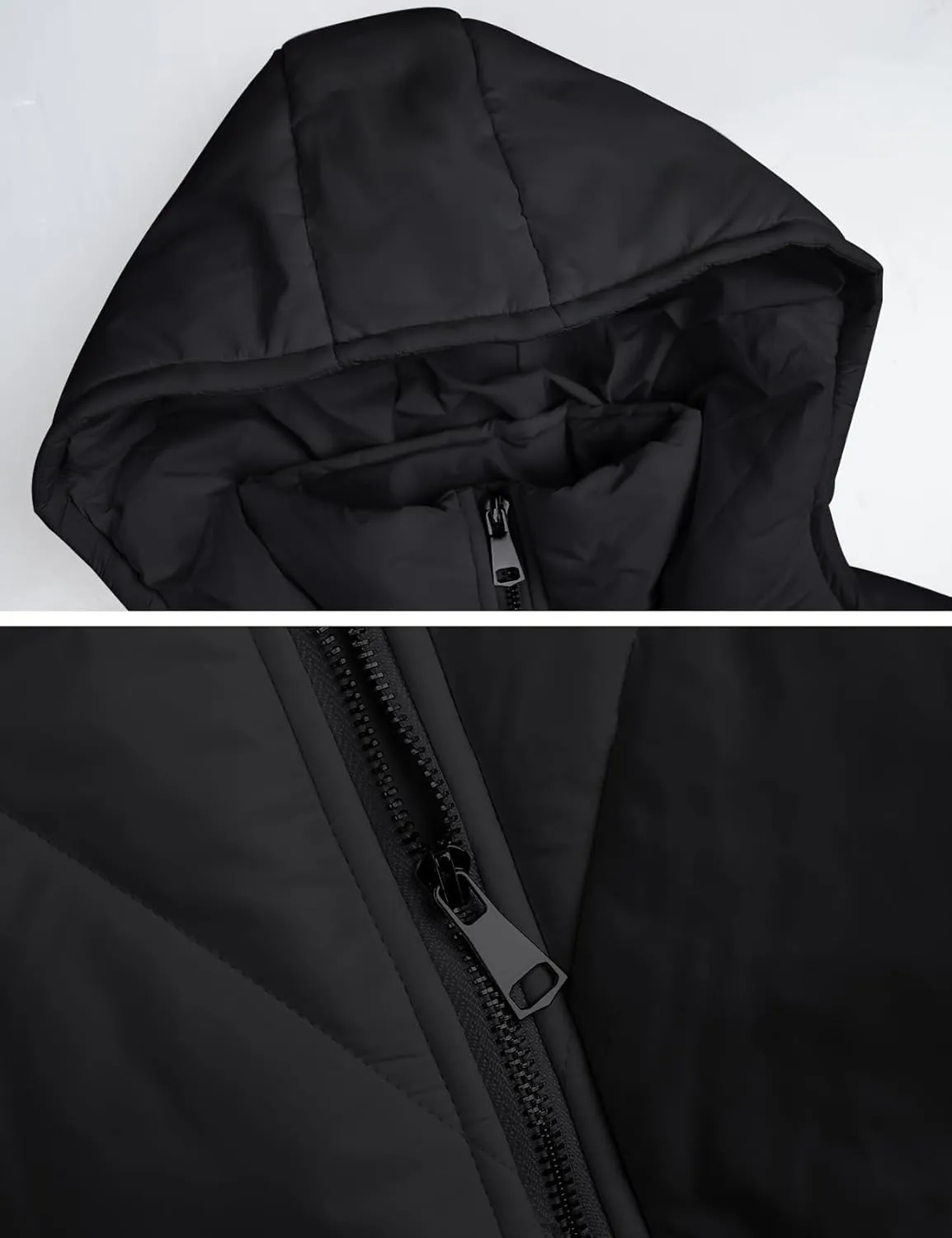 Flygo Womens Hooded Oversized Puffer Jacket Zip up Quilted Down Long Sleeve Winter Warm Hoodies Coat