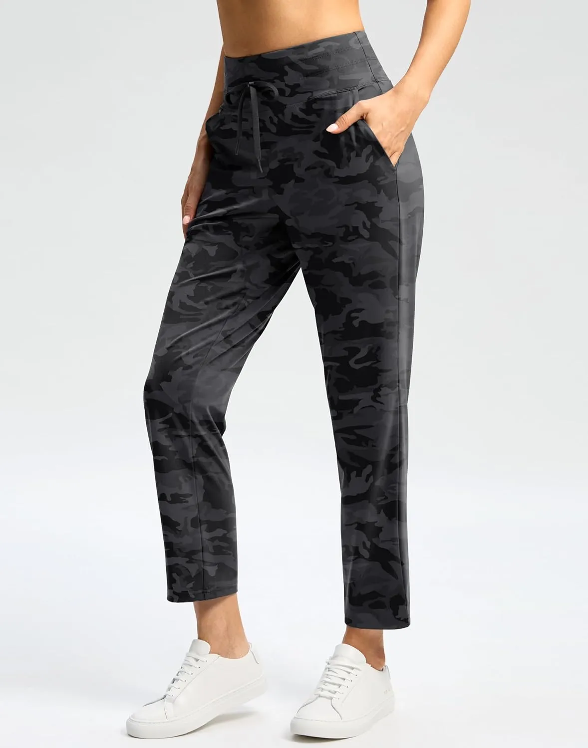 G Gradual Women's Pants High Waisted Ankle Pants 2 Pockets 7/8 Sweatpants for Golf Athletic Travel Casual Lounge