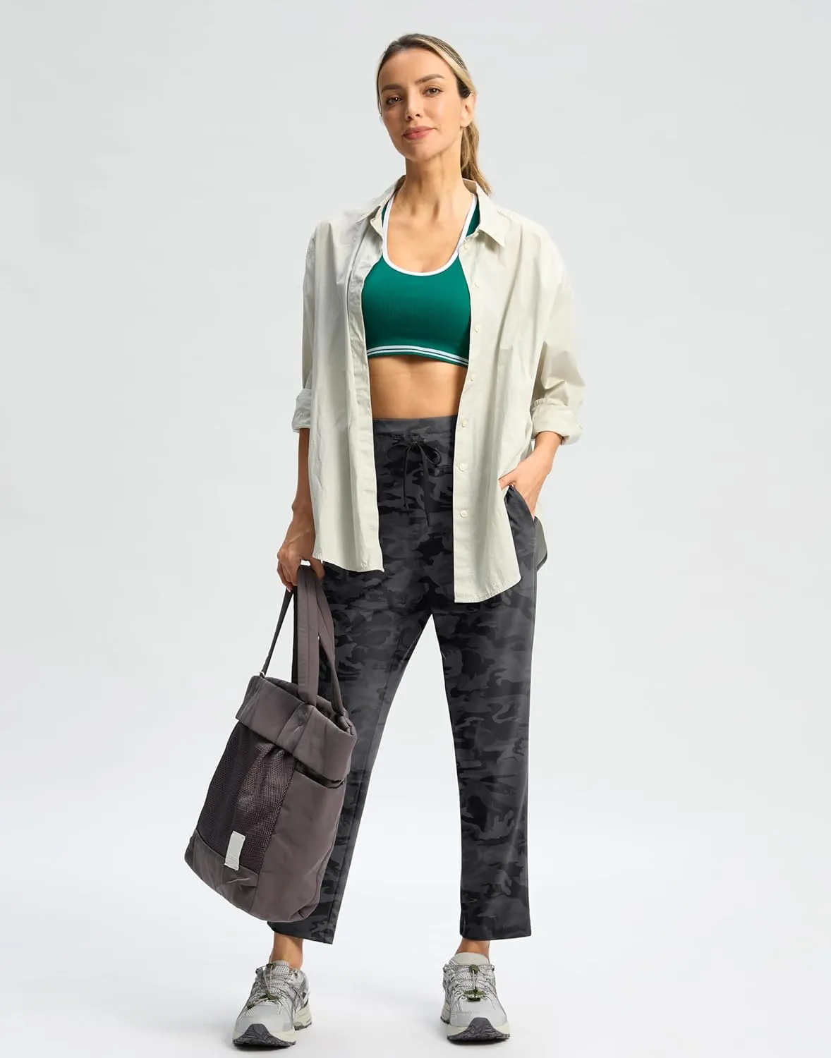 G Gradual Women's Pants High Waisted Ankle Pants 2 Pockets 7/8 Sweatpants for Golf Athletic Travel Casual Lounge