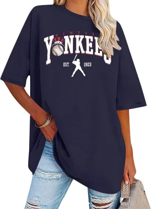 Game Day Shirt Baseball Shirts Women Oversized Baseball Team Graphic Tshirt Baseball Fan Shirt Casual Short Sleeve Tee Tops