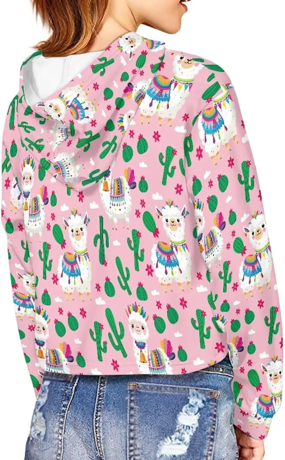 Girl's Shoulder Long Sleeve Cute Pullover Hoodie Sweatshirt Crop Top Tee Shirt 5-14 Years