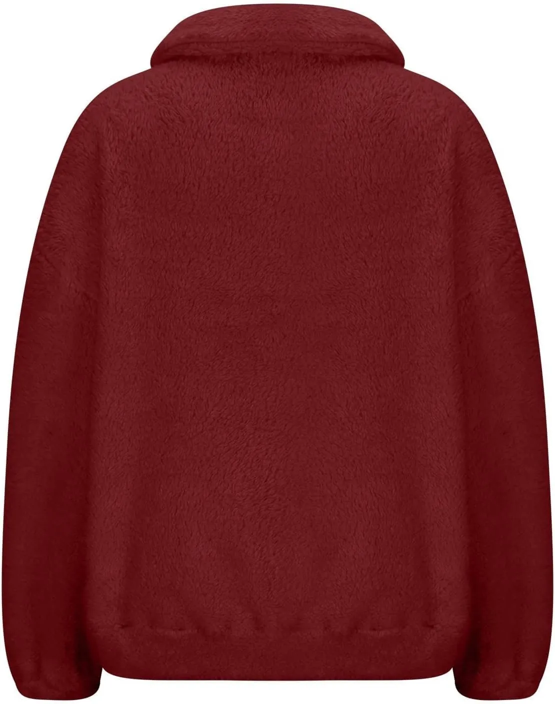 Gumipy Quarter Zip Pullover Women Stand Colar Thick Fleece Half Zip Pullover Trendy Drop Shoulder Cropped Sweater with Pocket