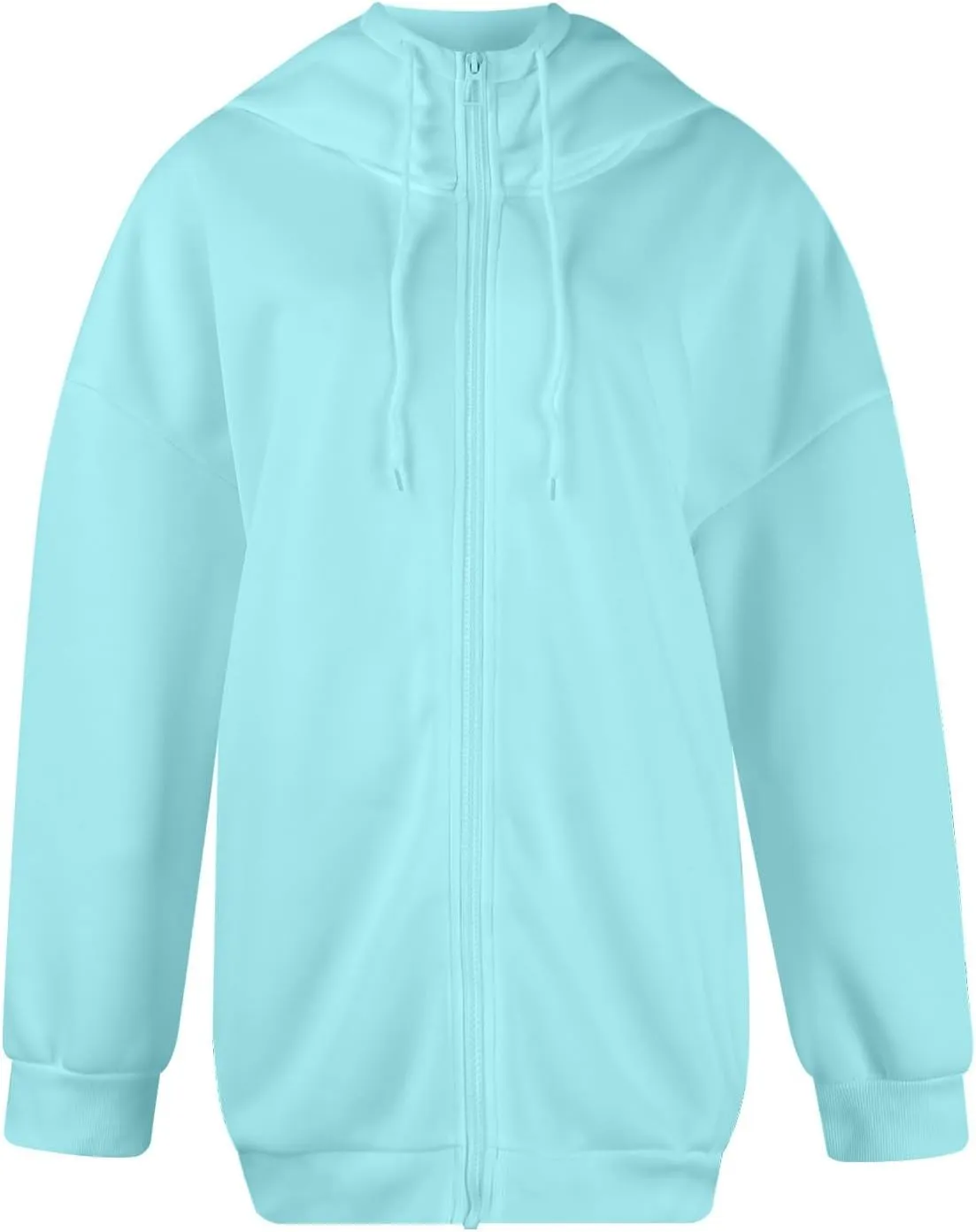Gumipy Zip Up Hoodie Women Plus Size Drastring Zip Up Jackets Hoodies Y2K Long Sleeve Sweatshirt Dress Pullover with Pockets