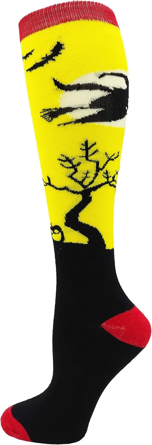 Halloween Socks for Women Girls, 12 Pairs Bats Pumpkins Ghosts Print, Colorful Pattern Novelty Cute