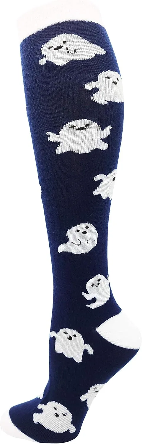 Halloween Socks for Women Girls, 12 Pairs Bats Pumpkins Ghosts Print, Colorful Pattern Novelty Cute