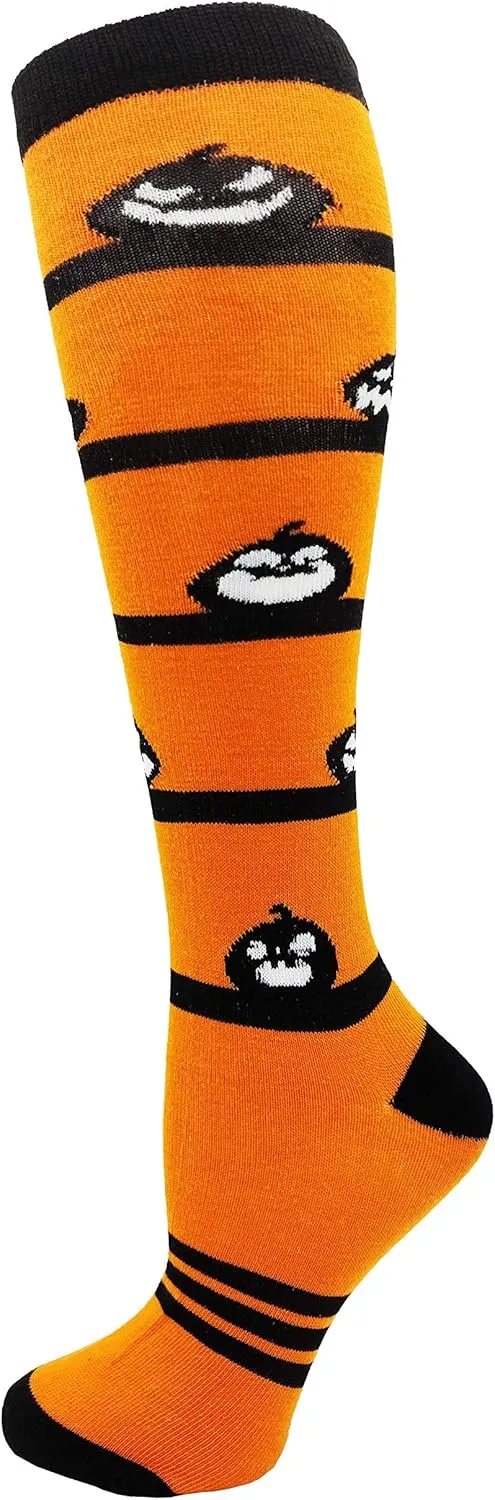 Halloween Socks for Women Girls, 12 Pairs Bats Pumpkins Ghosts Print, Colorful Pattern Novelty Cute