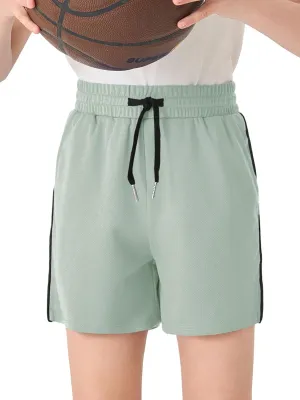 Haloumoning Boys Mesh Athletic Shorts Kids Quick Dry Side Slit Basketball Gym Shorts with Pockets 5-14 Years