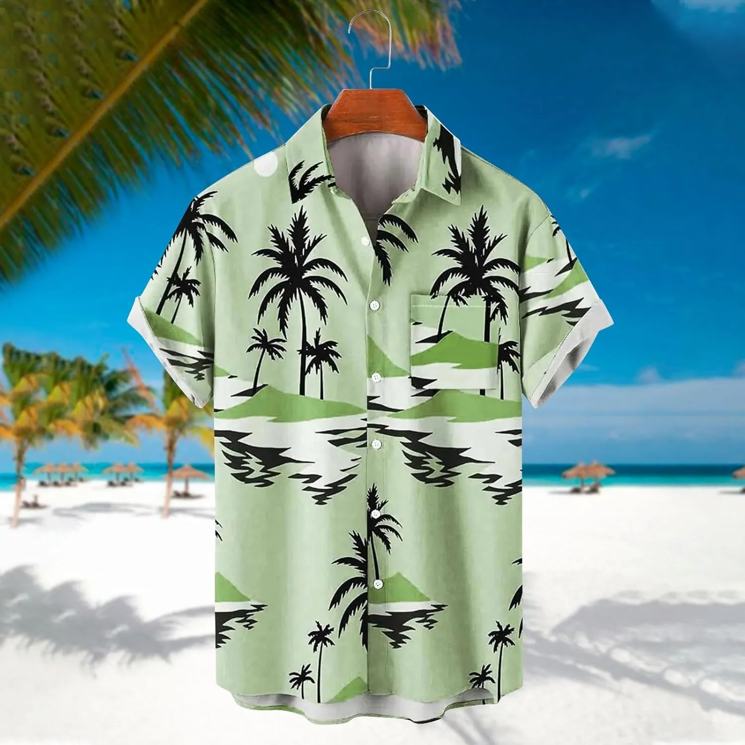Hawaiian Shirts for Men Short Sleeve Regular Fit Floral Shirts Casual Button Down Print Tropical Holiday Beach Shirts