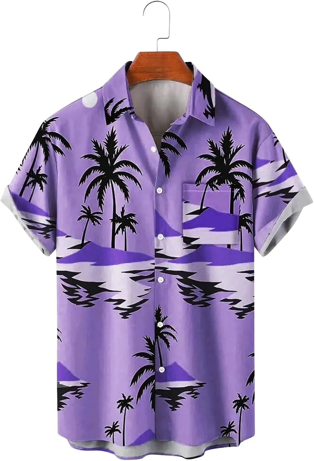 Hawaiian Shirts for Men Short Sleeve Regular Fit Floral Shirts Casual Button Down Print Tropical Holiday Beach Shirts